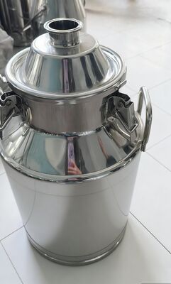 Food-Grade 304/316L Stainless Steel Transport Can with Mirror-Polished Finish and Secure Clamp Lid